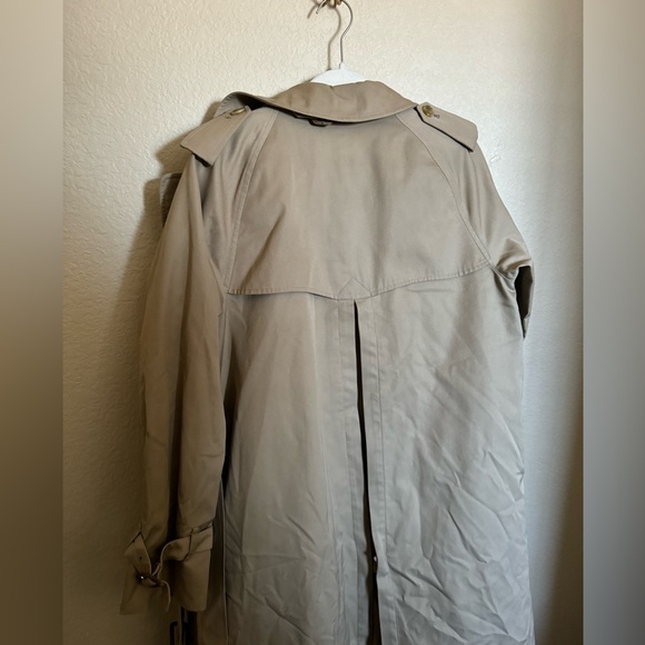Vintage Burberrys Trench Coat Size L in Tan Lined Wool Tall Length Womens - Picture 8 of 16